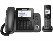 DECT-телефон Panasonic KX-TGF320RUM (большой поворотный дисплей, АОН, 2 трубки (проводная и DECT), автоответчик с записью до 40 минут, функция резервного питания)