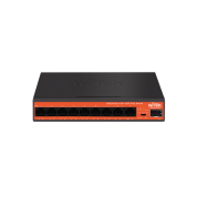 Wi-Tek WI-PS309GFH Неуправляемый гигабитный коммутатор с PoE (PoE 65Вт, 8GE(PoE)+1GE+1SFP)