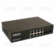OSNOVO SW-80802(150W) PoE коммутатор Gigabit Ethernet 8 GE RJ45 + 2 GE SFP