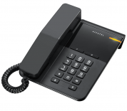 Проводной телефон Alcatel T22 black (повтор набора последнего номера, светодиодная индикация вызова, регулировка громкости звонка,  функция сброса, возможность крепления к стене, цвет - черный)
