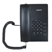 Проводной телефон Sanyo RA-S204B (повтор последнего номера, кнопка ”флэш”, переключение тон/пульс, регулировка громкости звонка, возможность установки на стене)