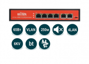 Wi-Tek WI-PS205 (v2) Коммутатор неуправляемый (PoE 65Вт, порты 4 PoE FE + 2FE, режим 250м и VLAN, Watchdog)