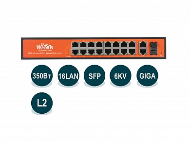 Wi-Tek WI-PMS320GF, Управляемый гигабитный L2 коммутатор с PoE