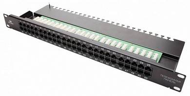 Коммутационная панель Datarex DR-4071 кат.3, UTP, 19", 1U, 50хRJ45, USOC, 2 пары, черный